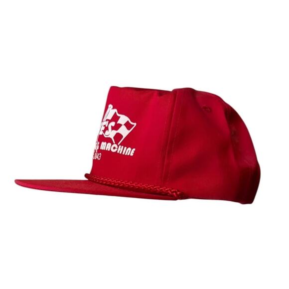 VTG Dave’s Balancing Machine Hat Red Snapback Trucker Racing Flags Closed Shop - Picture 3 of 7